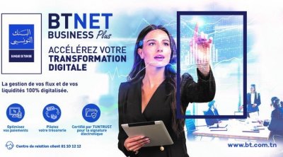 La Banque de Tunisie lance ''BTNET BUSINESS PLUS '', sa nouvelle solution 100% digitale dédiée aux entreprises