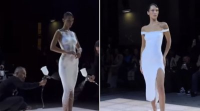 Fashion Week de Paris:  L'extraordinaire robe spray de Bella Hadid au défilé Coperni