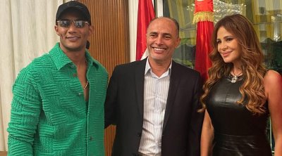 بالصور : محمد رمضان في ضيافة سفير تونس بلبنان 