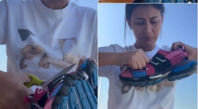 بعد فضيحة إعلانها : ريم السعيدي تمزق حذاء من ماركة بالنسياغا (صور+ فيديو)  