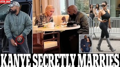 كانيي ويست يتزوج سراً... ولن تصدقوا الشبه اللافت بينها وبين كيم كارداشيان