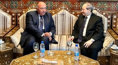 وزير الخارجية المصري يصل دمشق.. ويعقد اجتماعا مع المقداد