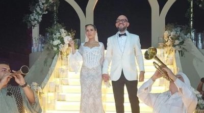 جميلة عوض تحتفل بزفافها بحضور عدد كبير من النجوم (فيديو)