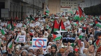 شيكاغو: آلاف الداعمين لفلسطين يتظاهرون خلال مؤتمر الحزب الديمقراطي