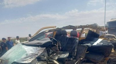 Kasserine : Cinq morts et quatre blessés dans un accident de la route