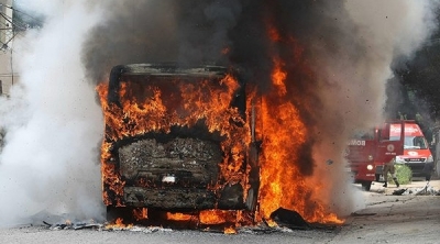 بنزرت : حريق في حافلة سياحية تقل 44 شخصا 