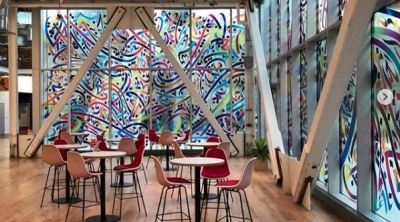 Une fresque géante de l'artiste  Nja Mahdaoui au siège de Facebook ( Photo)