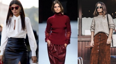 Tendance : Comment porter la jupe longue en cuir (Photos )