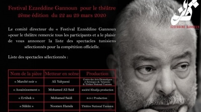 Tunisie :6 pièces tunisiennes à la compétition officielle du festival Ezzeddine Gannoun pour le théâtre