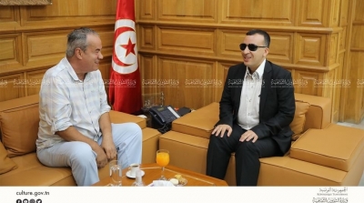 وزير الثقافة يلتقي لمين النهدي و هشام رستم 