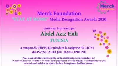 Le journaliste tunisien Abdel Aziz Hali remporte le 1er Prix de Reconnaissance des Médias ' STAY AT HOME '2020