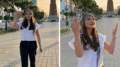 بية الزردي ترد على منتقدي صورها المساندة لفلسطين