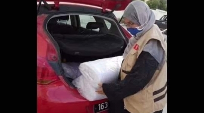 حياة جبنون تتبرع بمجموعة من الأكفان لضحايا كورونا (فيديو)