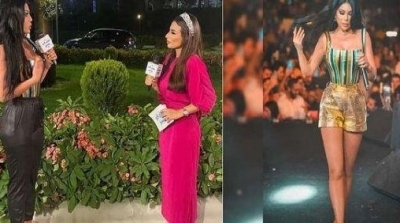 التليفزيون المصري يجبر هيفاء وهبي على ارتداء بنطلون بدلا من 'شورت' (صور)