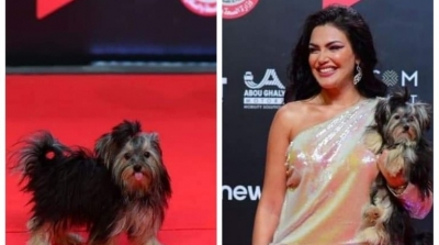 دارين حداد برفقة كلبها على ريد كاربت مهرجان الجونة (صور)